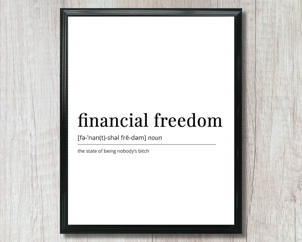 Financial freedom wall art