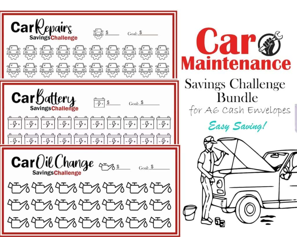 A car maintenance savings challenge bundle