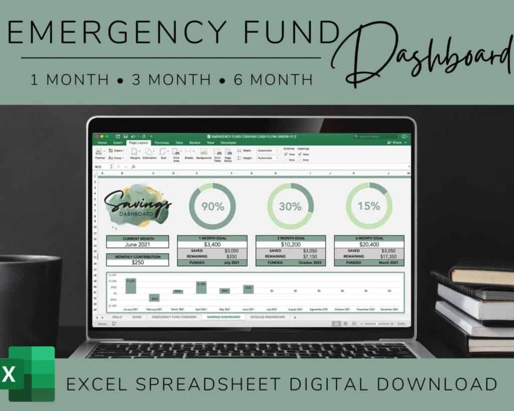 An emergency fund dashboard for tracking your savings goals