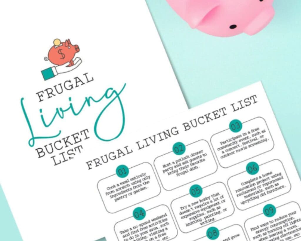 A frugal living bucket list